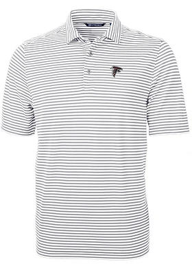 Cutter and Buck Atlanta Falcons Grey Virtue Eco Pique Stripe Big Tall Polo