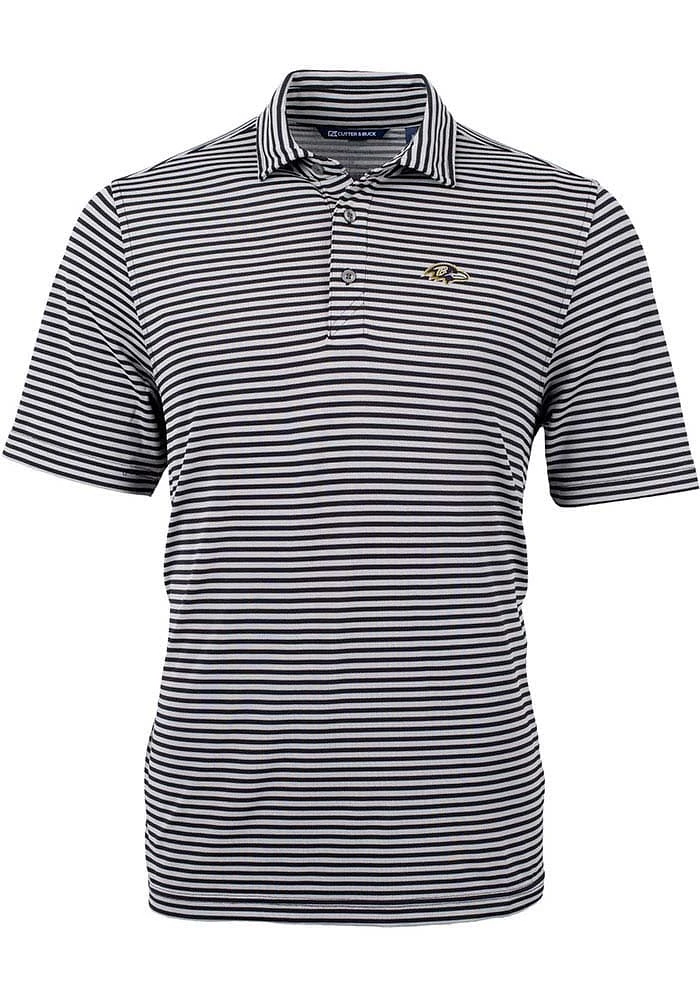 Cutter and Buck Baltimore Ravens Virtue Eco Pique Stripe Big Tall Polo