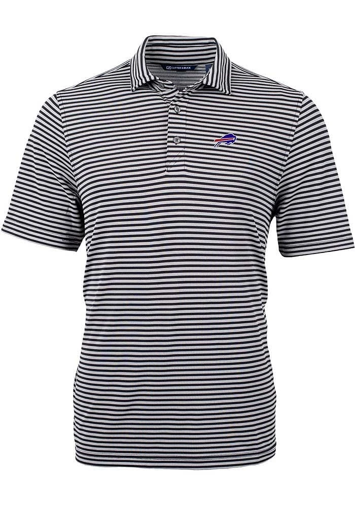 Cutter and Buck Buffalo Bills Virtue Eco Pique Stripe Big Tall Polo