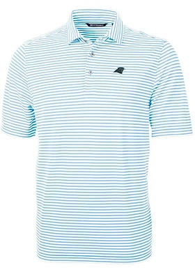 Cutter and Buck Carolina Panthers Light Blue Virtue Eco Pique Stripe Big Tall Polo