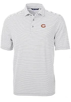 Cutter and Buck Chicago Bears Grey Virtue Eco Pique Stripe Big Tall Polo
