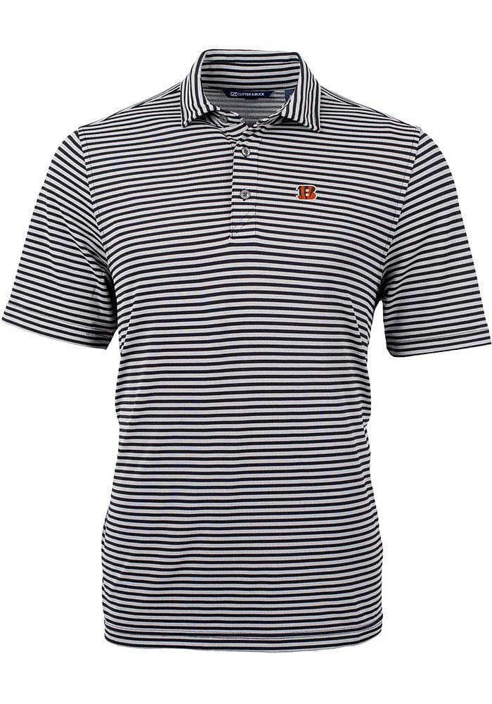 Cutter and Buck Cincinnati Bengals Virtue Eco Pique Stripe Big Tall Polo