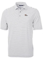 Cutter and Buck Denver Broncos Grey Virtue Eco Pique Stripe Big Tall Polo