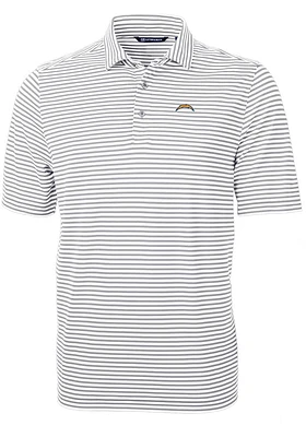 Cutter and Buck Los Angeles Chargers Virtue Eco Pique Stripe Big Tall Polo