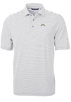 Cutter and Buck Los Angeles Chargers Virtue Eco Pique Stripe Big Tall Polo