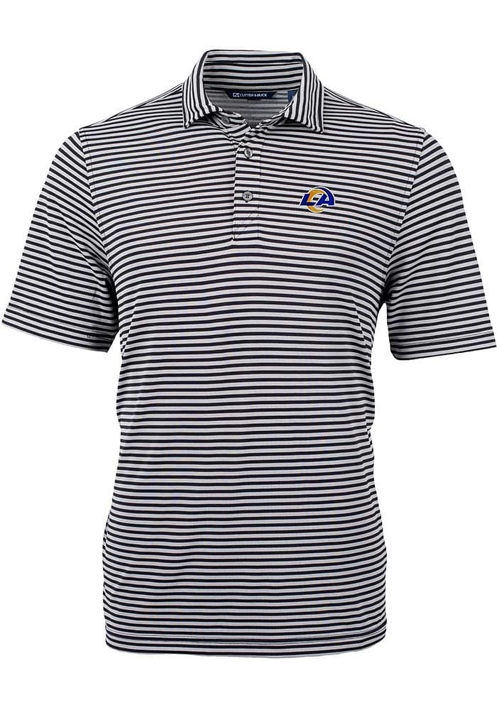 Cutter and Buck Los Angeles Rams Virtue Eco Pique Stripe Big Tall Polo