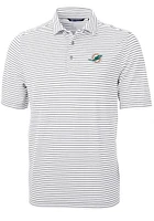 Cutter and Buck Miami Dolphins Grey Virtue Eco Pique Stripe Big Tall Polo