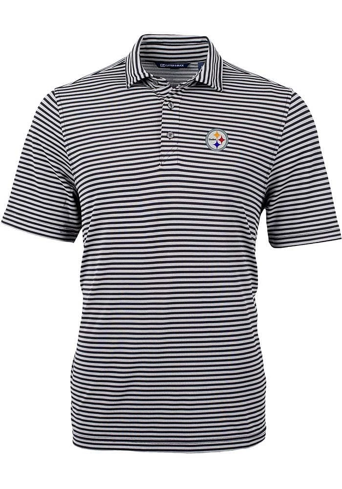 Cutter and Buck Pittsburgh Steelers Virtue Eco Pique Stripe Big Tall Polo