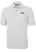 Cutter and Buck Seattle Seahawks Grey Virtue Eco Pique Stripe Big Tall Polo