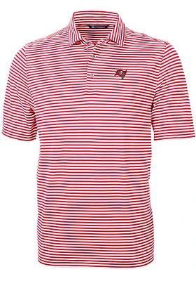 Cutter and Buck Tampa Bay Buccaneers Red Virtue Eco Pique Stripe Big Tall Polo