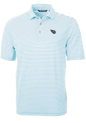 Cutter and Buck Tennessee Titans Light Blue Virtue Eco Pique Stripe Big Tall Polo