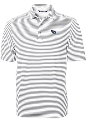 Cutter and Buck Tennessee Titans Grey Virtue Eco Pique Stripe Big Tall Polo
