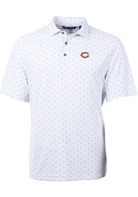 Cutter and Buck Chicago Bears White Virtue Eco Pique Tle Big Tall Polo
