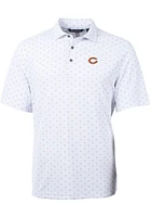Cutter and Buck Chicago Bears White Virtue Eco Pique Tle Big Tall Polo