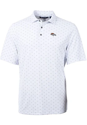 Cutter and Buck Denver Broncos White Virtue Eco Pique Tle Big Tall Polo