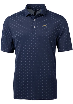 Cutter and Buck Los Angeles Chargers Navy Blue Virtue Eco Pique Tle Big Tall Polo