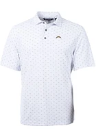 Cutter and Buck Los Angeles Chargers White Virtue Eco Pique Tle Big Tall Polo