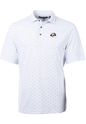 Cutter and Buck Los Angeles Rams White Virtue Eco Pique Tle Big Tall Polo