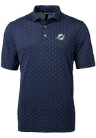 Cutter and Buck Miami Dolphins Navy Blue Virtue Eco Pique Tle Big Tall Polo
