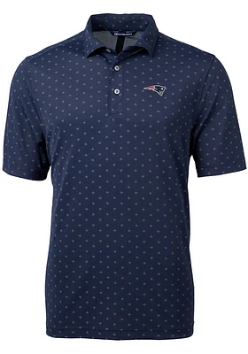 Cutter and Buck New England Patriots Navy Blue Virtue Eco Pique Tle Big Tall Polo