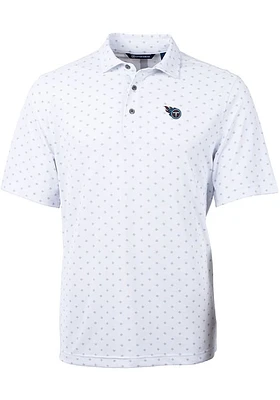 Cutter and Buck Tennessee Titans White Virtue Eco Pique Tle Big Tall Polo