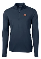 Cutter and Buck Chicago Bears Mens Navy Blue Virtue Eco Pique Big Tall Qtr Zip