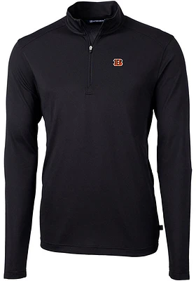 Cutter and Buck Cincinnati Bengals Mens Virtue Eco Pique Big Tall 1/4 Zip Pullover