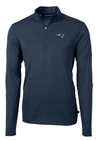 Cutter and Buck New England Patriots Mens Navy Blue Virtue Eco Pique Big Tall Qtr Zip
