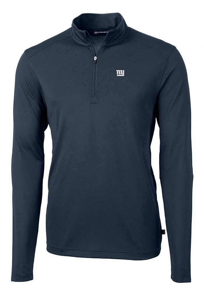 Cutter and Buck New York Giants Mens Navy Blue Virtue Eco Pique Big Tall Qtr Zip