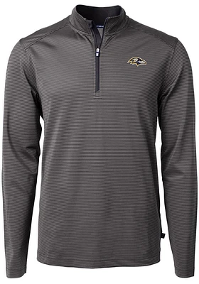 Cutter and Buck Baltimore Ravens Mens Virtue Eco Pique Stripe Big Tall Qtr Zip