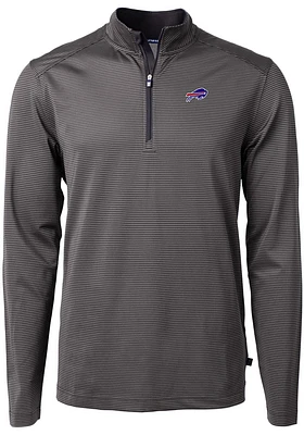 Cutter and Buck Buffalo Bills Mens Virtue Eco Pique Stripe Big Tall Qtr Zip