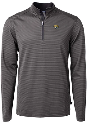 Cutter and Buck Jacksonville Jaguars Mens Virtue Eco Pique Stripe Big Tall Qtr Zip