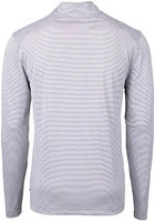 Cutter and Buck Los Angeles Rams Mens Grey White Logo Virtue Eco Pique Stripe Big Tall Qtr Zip