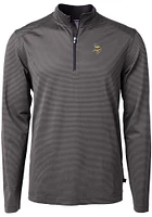Cutter and Buck Minnesota Vikings Mens Virtue Eco Pique Stripe Big Tall Qtr Zip