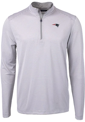 Cutter and Buck New England Patriots Mens Virtue Eco Pique Stripe Big Tall Qtr Zip