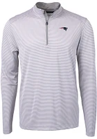 Cutter and Buck New England Patriots Mens Virtue Eco Pique Stripe Big Tall Qtr Zip
