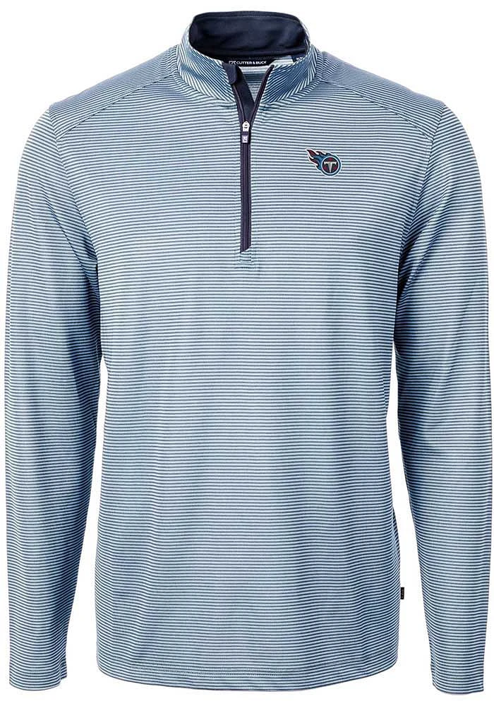 Cutter and Buck Tennessee Titans Mens Light Blue Virtue Eco Pique Big Tall Qtr Zip