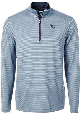Cutter and Buck Tennessee Titans Mens Light Blue Virtue Eco Pique Big Tall Qtr Zip