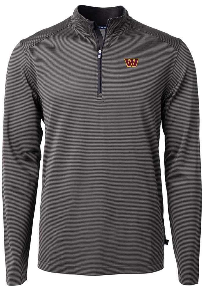 Cutter and Buck Washington Commanders Mens Virtue Eco Pique Stripe Big Tall Qtr Zip