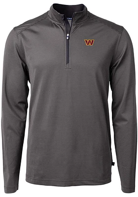 Cutter and Buck Washington Commanders Mens Virtue Eco Pique Stripe Big Tall Qtr Zip