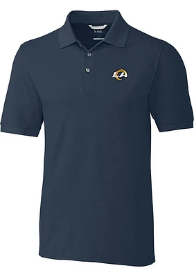 Cutter and Buck Los Angeles Rams Mens Navy Blue Advantage Big Tall Polos Shirt