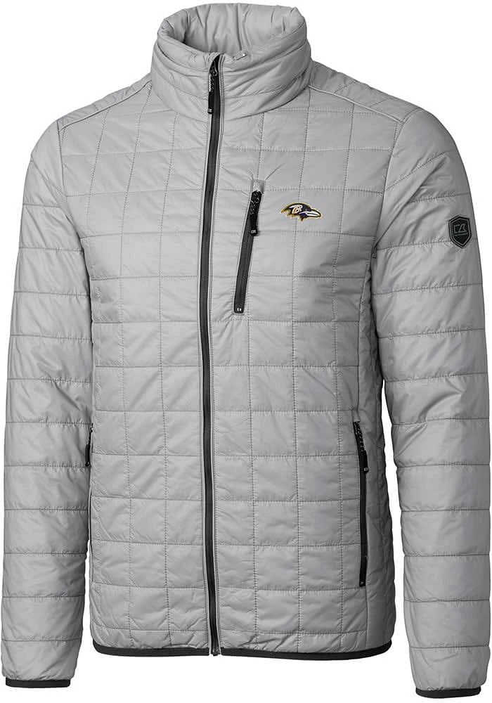 Cutter and Buck Baltimore Ravens Mens Grey Rainier PrimaLoft Big Tall Lined Jacket