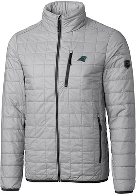 Cutter and Buck Carolina Panthers Mens Grey Rainier PrimaLoft Big Tall Lined Jacket
