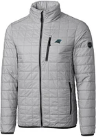 Cutter and Buck Carolina Panthers Mens Grey Rainier PrimaLoft Big Tall Lined Jacket