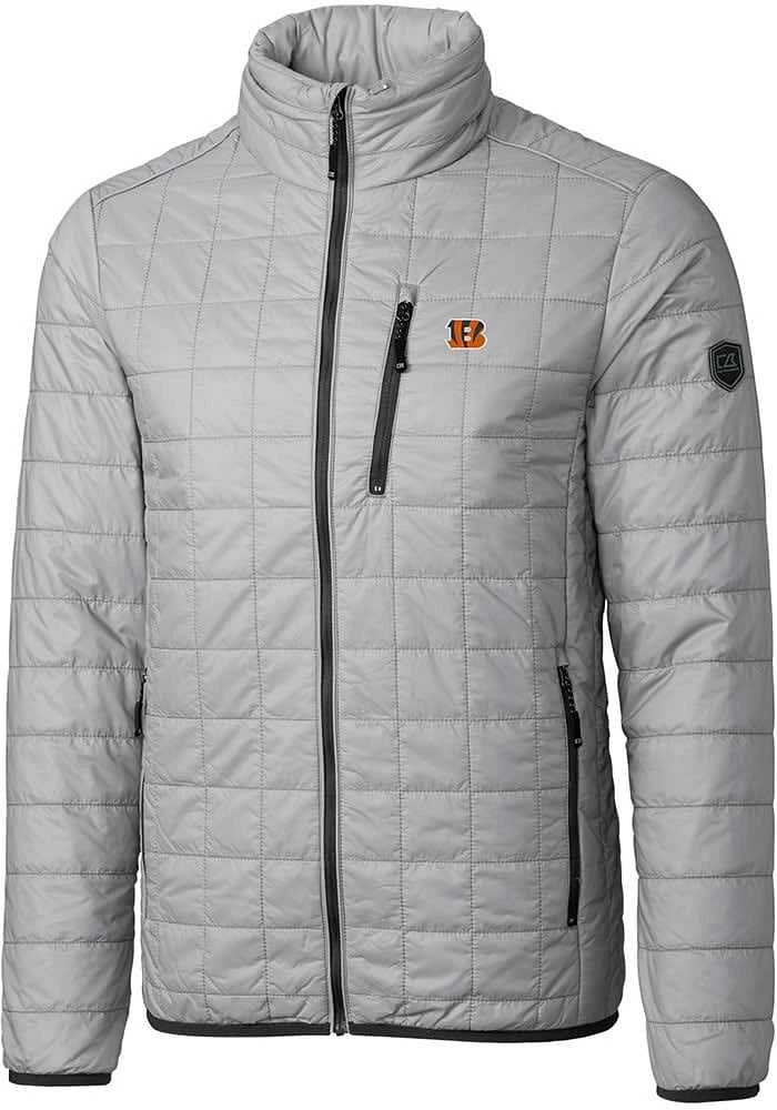 Cutter and Buck Cincinnati Bengals Mens Grey Rainier PrimaLoft Big Tall Lined Jacket