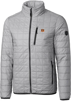 Cutter and Buck Cincinnati Bengals Mens Grey Rainier PrimaLoft Big Tall Lined Jacket
