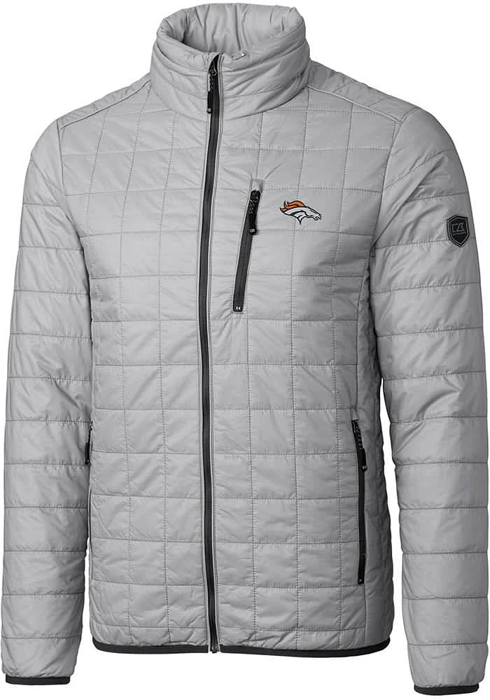 Cutter and Buck Denver Broncos Mens Grey Rainier PrimaLoft Big Tall Lined Jacket