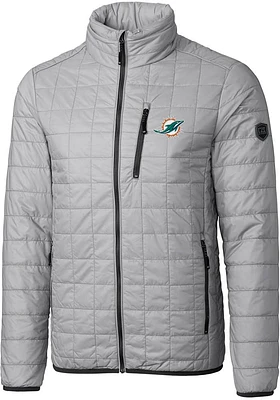 Cutter and Buck Miami Dolphins Mens Grey Rainier PrimaLoft Big Tall Lined Jacket