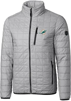 Cutter and Buck Miami Dolphins Mens Grey Rainier PrimaLoft Big Tall Lined Jacket