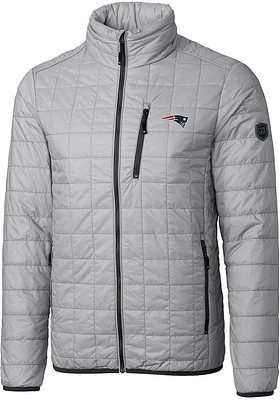 Cutter and Buck New England Patriots Mens Grey Rainier PrimaLoft Big Tall Lined Jacket